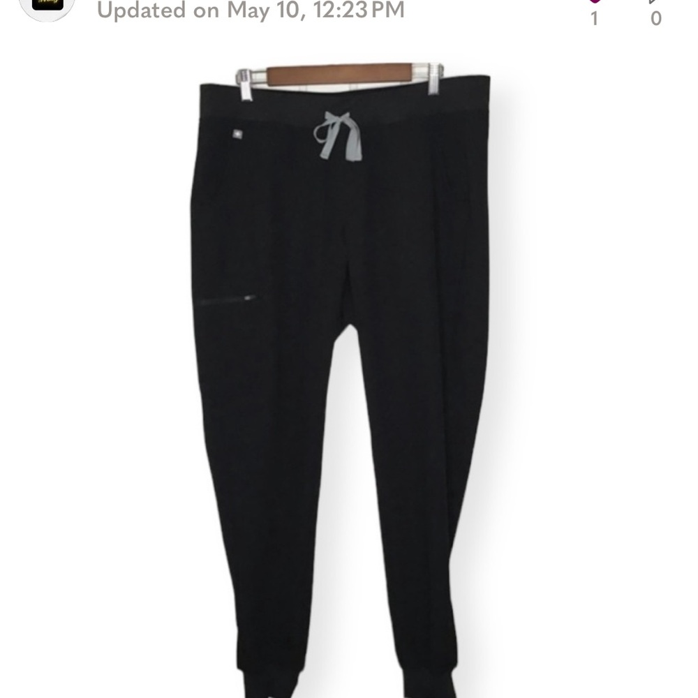 Figs Zamora Jogger Scrub Pants in Black. XL PETITE